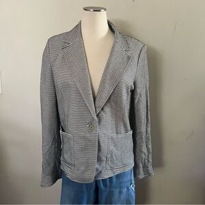 Tommy Hilfiger striped long sleeve blazer with shoulder pads A40